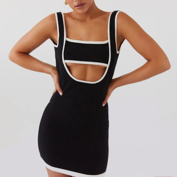 Lost In Paris Knit Mini Dress - Black - Picture 1 of 3